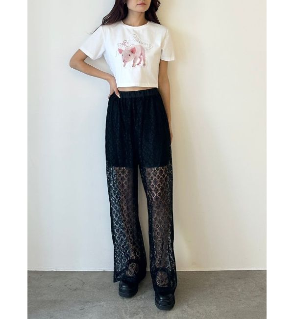 CALNAMUR「レースレイヤードスカートパンツ」|その他|