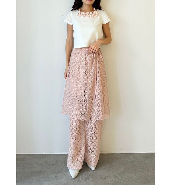 CALNAMUR「レースレイヤードスカートパンツ」|その他|