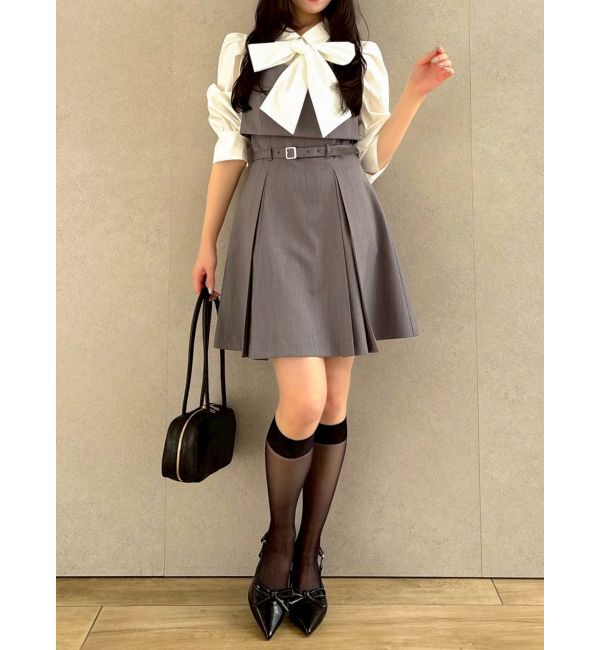 dazzlin「2WAYボウタイレイヤードミニワンピース」|ワンピース|