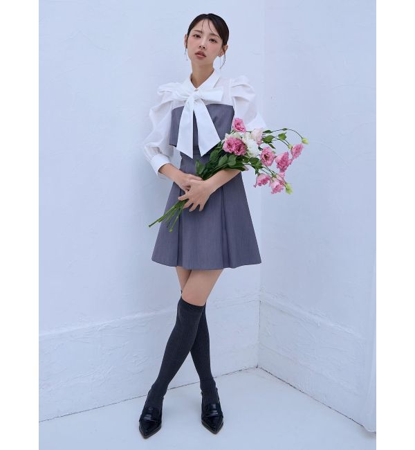 dazzlin「2WAYボウタイレイヤードミニワンピース」|ワンピース|