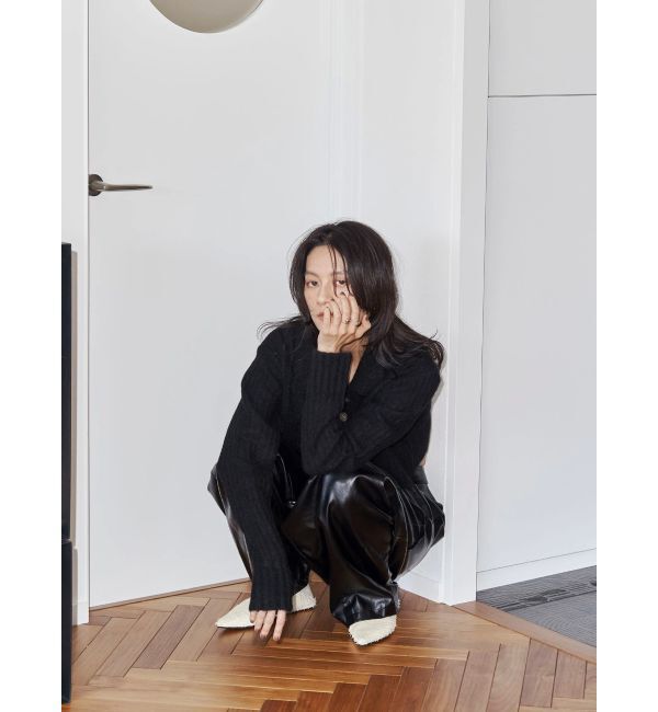 Ungrid「【Htage】フェイクレザータックカーブパンツ」|その他|