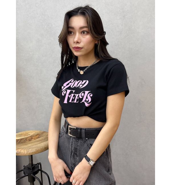 EVRIS「ジャストサイズグラフィックＴシャツ」|Tシャツ・カットソー|ブラック