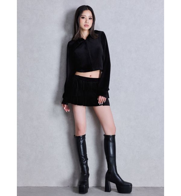 GYDA「Robertson Blvd Velour ショートパーカー」|パーカー|
