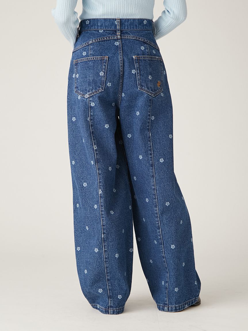LILY BROWN「【WEB限定】【LILY BROWN&times;MARY QUANT】デイジー柄ワイドデニムパンツ」|デニム|