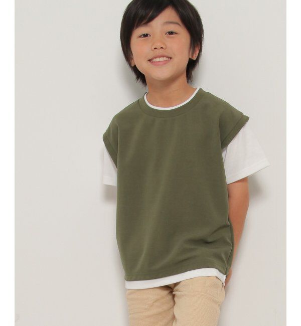 ikka kids「MKフェイクベストレイヤーTシャツ」|Tシャツ・カットソー|オリーブ