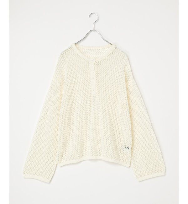 VENCE share style「メッシュ編みヘンリーネックプルオーバー」|ニット・セーター|