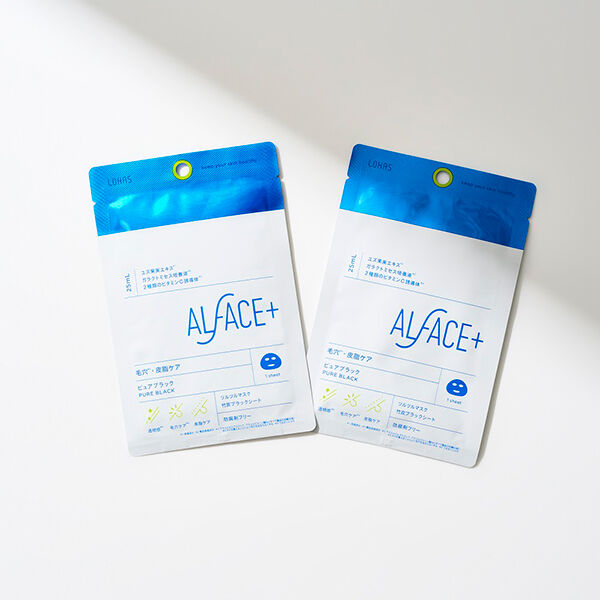 ALFACE＋（オルフェス）「ALFACE+(オルフェス) ピュアブラック ツルツルマスク (25ml&times;1枚)」|フェイスマスク・パック|