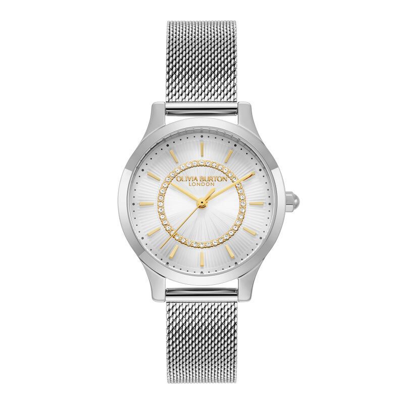 OLIVIA BURTON 「〈OLIVIA BURTON(ｵﾘﾋﾞｱﾊﾞｰﾄﾝ)〉 ｸﾗｼｯｸ ﾜﾝﾀﾞｰﾗｽﾄ ﾎﾜｲﾄ&ｼﾙﾊﾞｰﾒｯｼｭ」|腕時計|