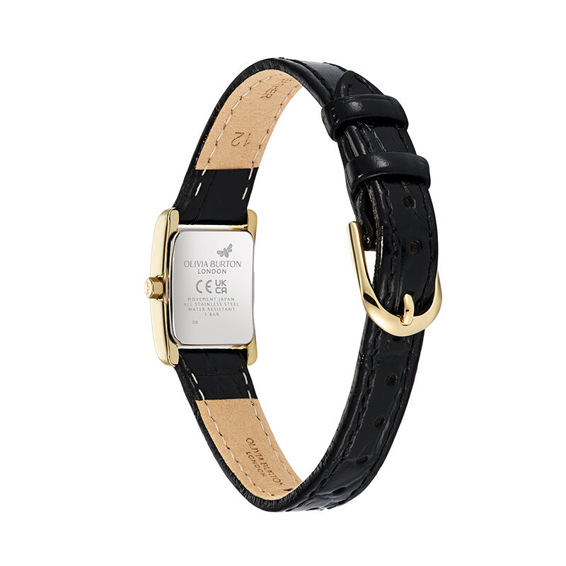 OLIVIA BURTON 「〈OLIVIA BURTON(ｵﾘﾋﾞｱﾊﾞｰﾄﾝ)〉ｸﾗｼｯｸ 16mmﾐﾆｸﾞﾛｰﾌﾞ ｺﾞｰﾙﾄﾞ＆ﾌﾞﾗｯｸ ｸﾛｺﾀﾞｲﾙﾚｻﾞｰ」|腕時計|