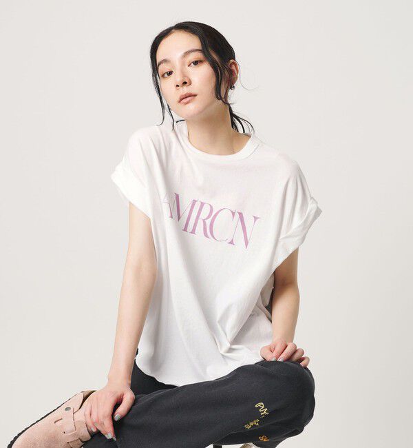 BEAUTY&YOUTH UNITED ARROWS「＜Americana＞ロールアップ プリントTシャツ」|Tシャツ・カットソー|WHITE