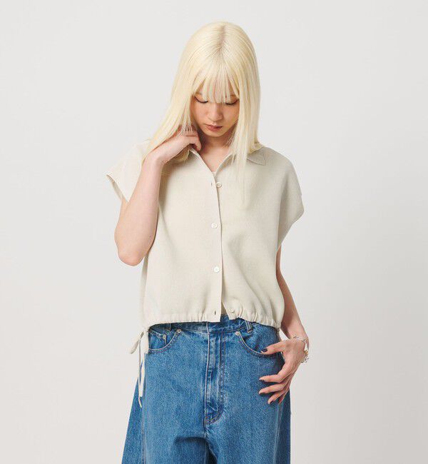 BEAUTY&YOUTH UNITED ARROWS「ヘムドローストリング シャツカーディガン ウォッシャブル」|ニット・セーター|