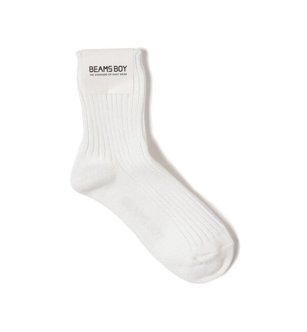 BEAMSBOY「1/2ソリッド リブ ソックス」|ソックス|WHITE