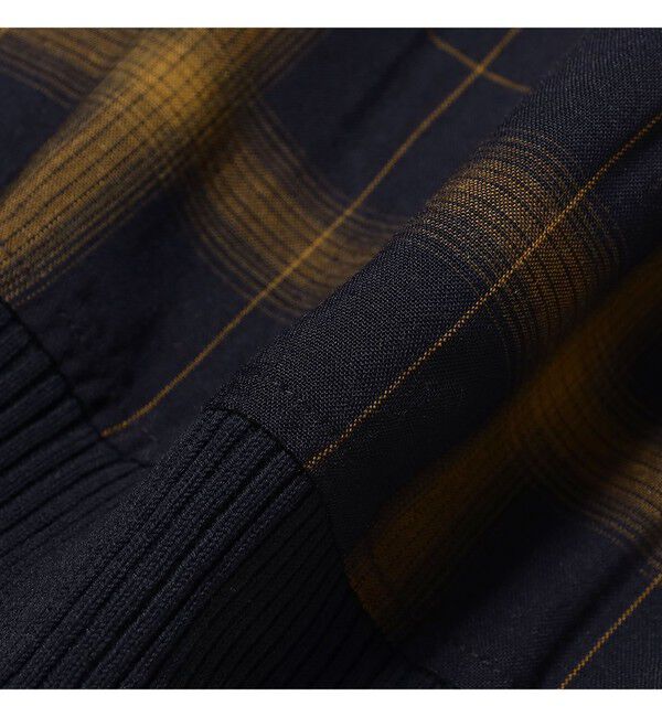 BEAMS PLUS「Half Zip Panel Polo Ombre Plaid」|ポロシャツ|