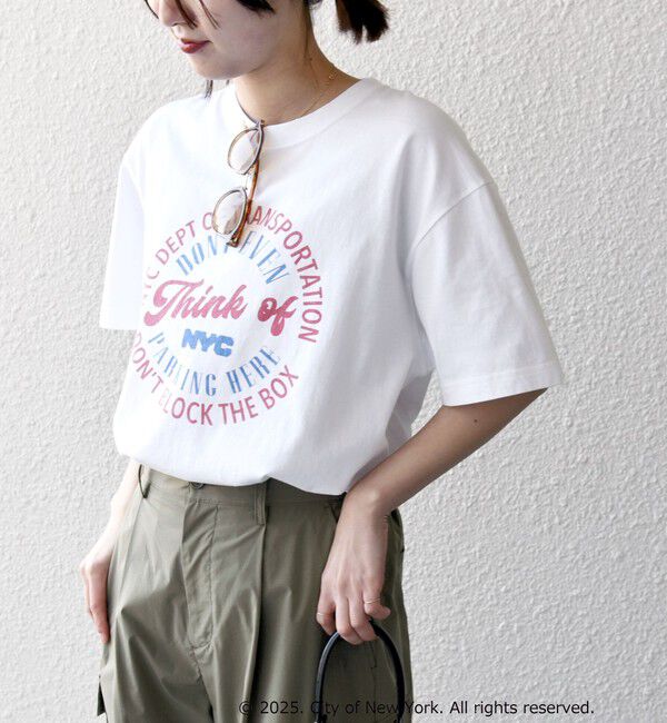SHIPS any「GOOD ROCK SPEED:〈洗濯機可能〉NYC ラウンド ロゴ プリント TEE」|Tシャツ・カットソー|