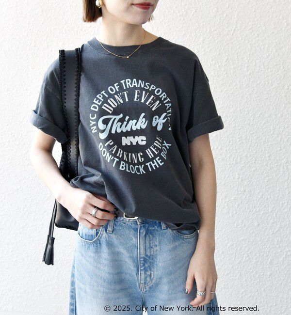 SHIPS any「GOOD ROCK SPEED:〈洗濯機可能〉NYC ラウンド ロゴ プリント TEE」|Tシャツ・カットソー|