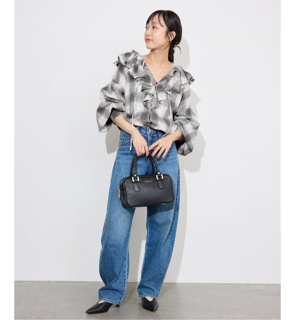 SLOBE IENA「crinkle crinkle crinkle SLOBE別注 ネルチェックラッフルブラウス CC-4025」|シャツ・ブラウス|
