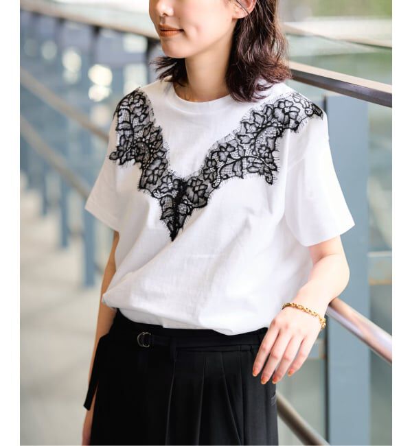 SLOBE IENA「《WEB限定/追加予約》アイラッシュレースTシャツ」|Tシャツ・カットソー|