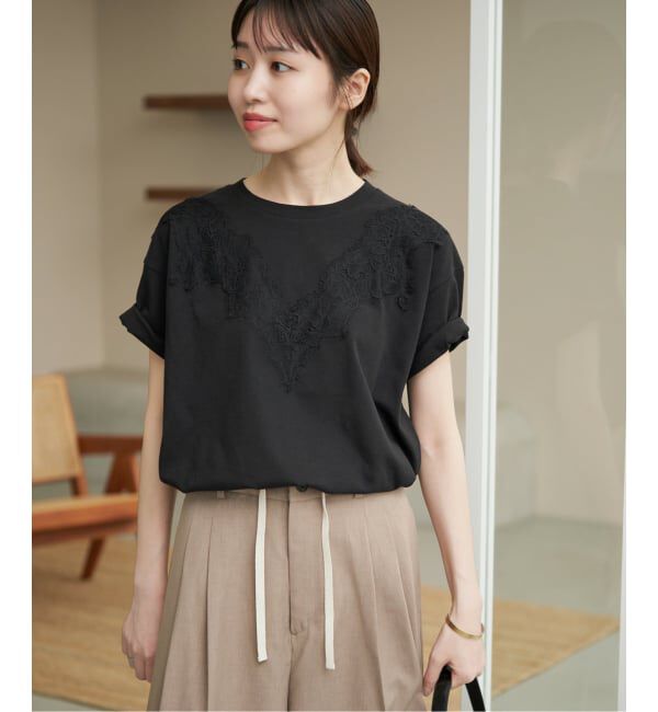 SLOBE IENA「《WEB限定/追加予約》アイラッシュレースTシャツ」|Tシャツ・カットソー|