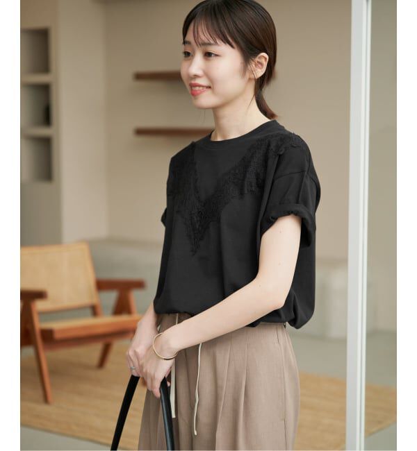 SLOBE IENA「《WEB限定/追加予約》アイラッシュレースTシャツ」|Tシャツ・カットソー|