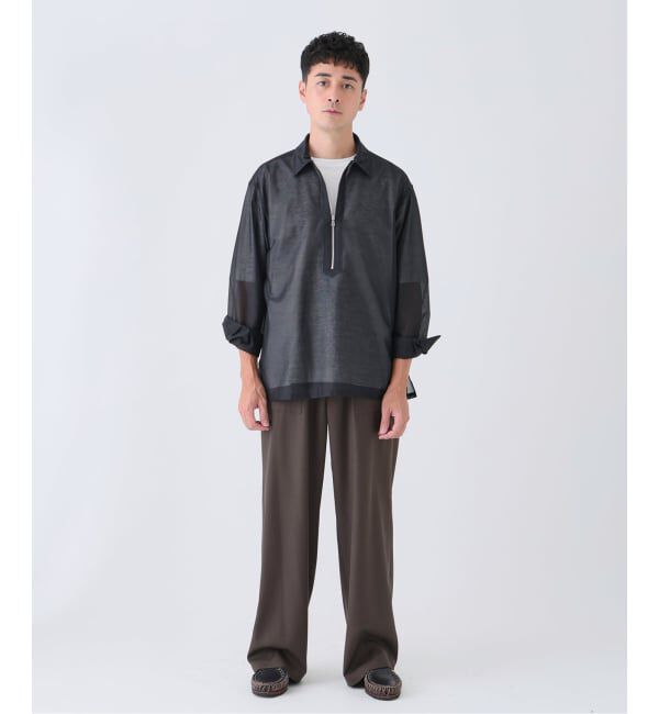 EDIFICE「Quarter-ZIP シアー シャツ」|シャツ・ブラウス|