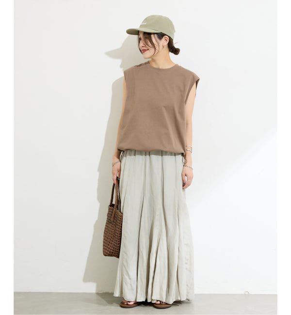 JOURNAL STANDARD「《追加2》シャーリングノースリーブＴシャツ」|Tシャツ・カットソー|