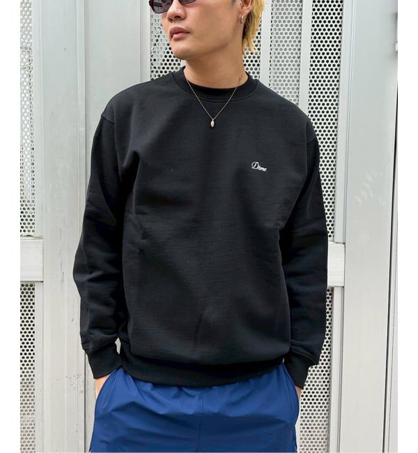 Oriens JOURNAL STANDARD「【Dime/ダイム】 CURSIVE SMALL LOGO CREWNECK」|スウェット・ジャージ|ブラック