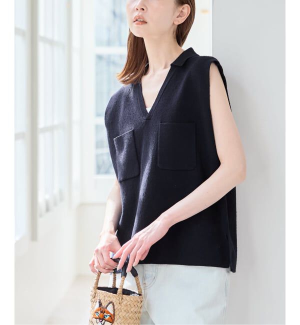 U by SPICK&SPAN「ブークレノースリーブニット」|ニット・セーター|
