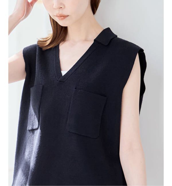 U by SPICK&SPAN「ブークレノースリーブニット」|ニット・セーター|