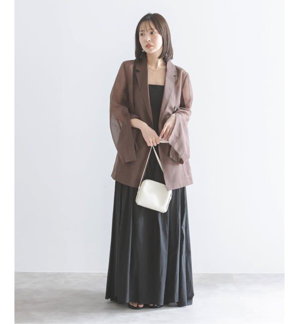 NOBLE「《追加・WEB＆なんばCITY店限定》【洗える】スリットスリーブシアージャケット」|テーラードジャケット|