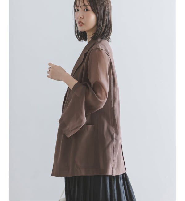 NOBLE「《追加・WEB＆なんばCITY店限定》【洗える】スリットスリーブシアージャケット」|テーラードジャケット|