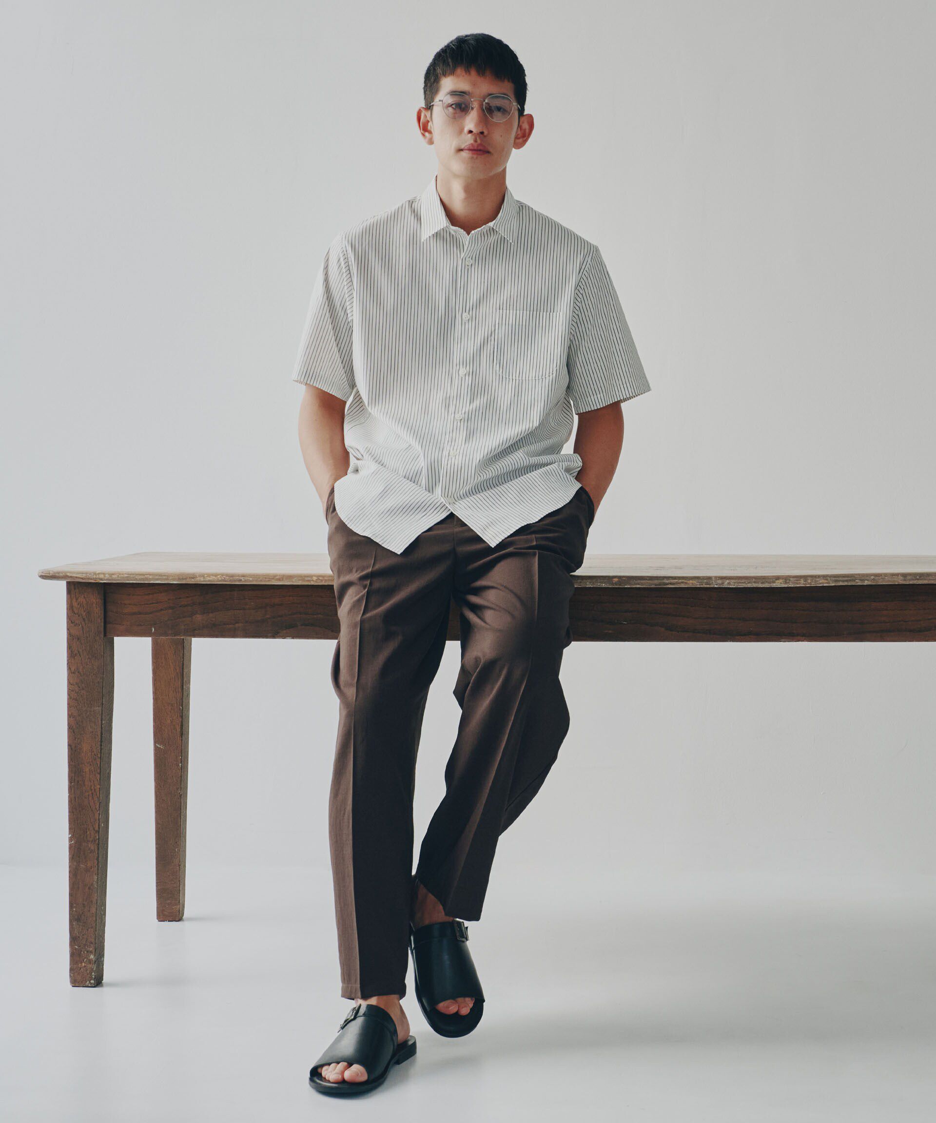 nano･universe「「ICE FLOW LINEN」バリエーションシャツ 半袖」|シャツ・ブラウス|