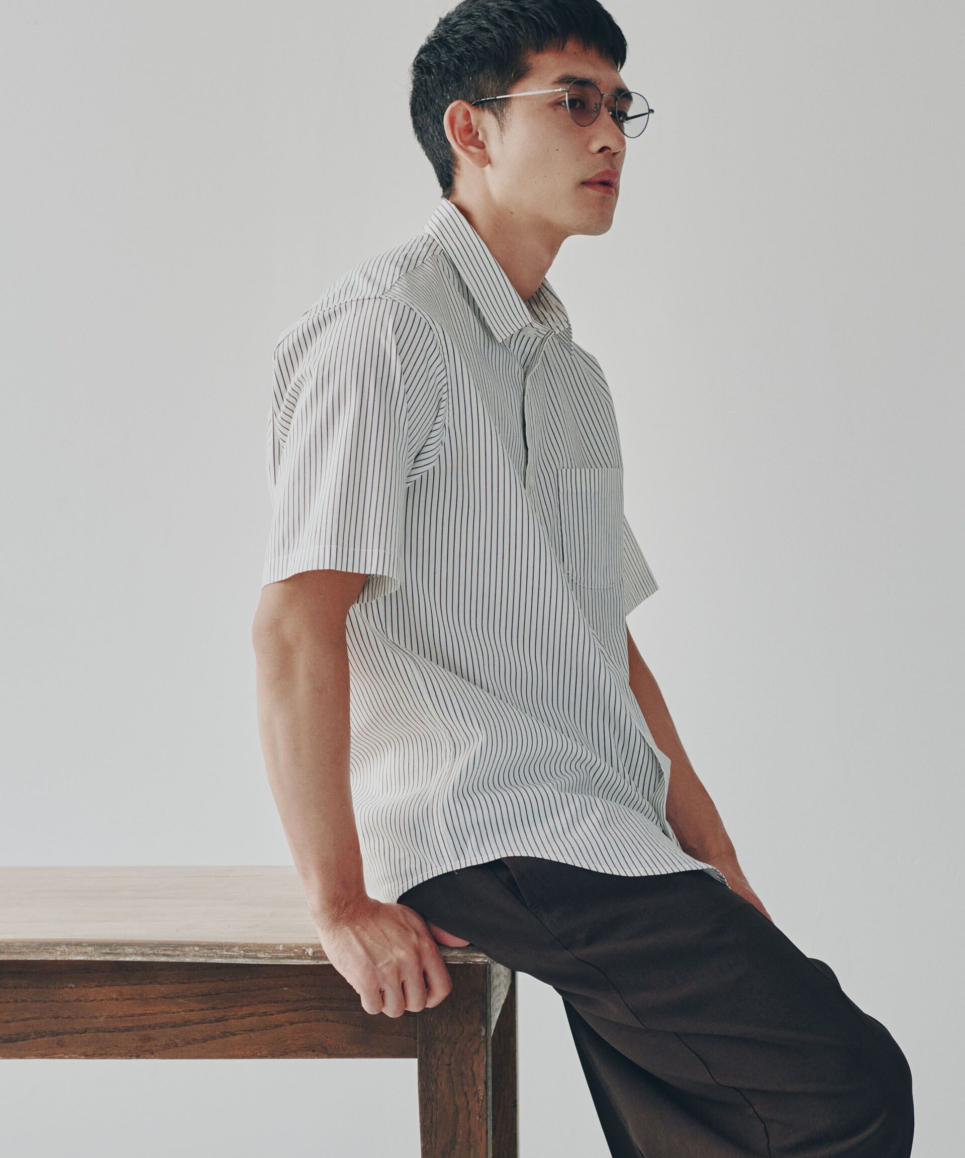 nano･universe「「ICE FLOW LINEN」バリエーションシャツ 半袖」|シャツ・ブラウス|