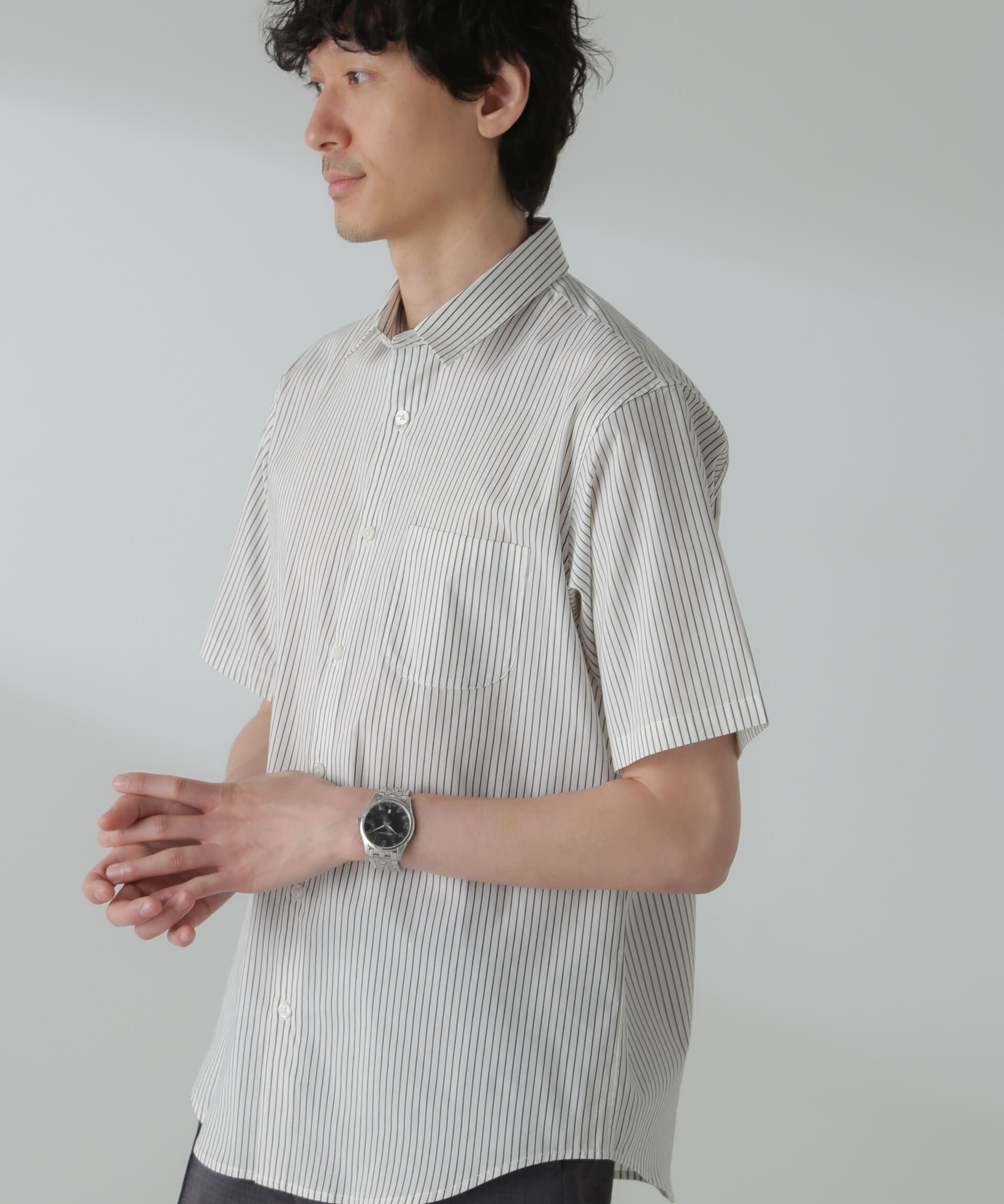 nano･universe「「ICE FLOW LINEN」バリエーションシャツ 半袖」|シャツ・ブラウス|