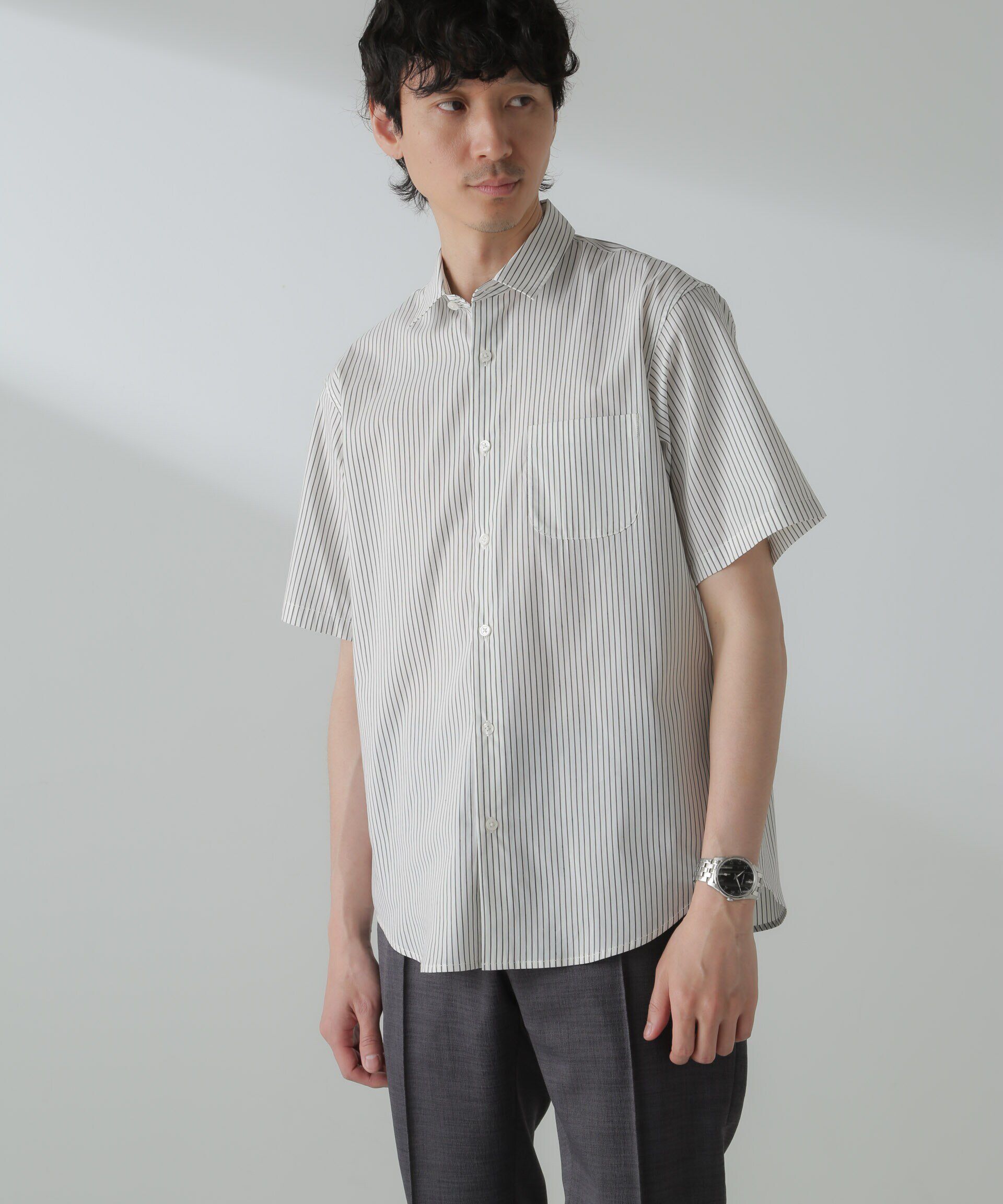 nano･universe「「ICE FLOW LINEN」バリエーションシャツ 半袖」|シャツ・ブラウス|
