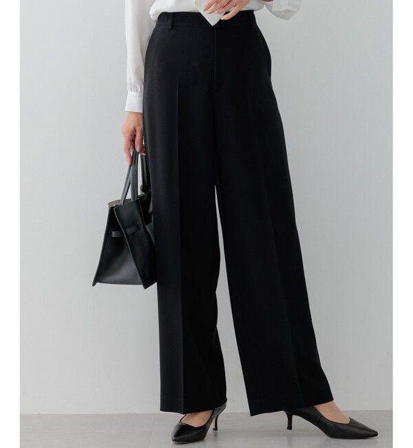 23区「【VERY・CLASSY.・LEE掲載/セットアップ対応】トリアセダブルジョーゼット フルレングス パンツ」|その他|ブラック系