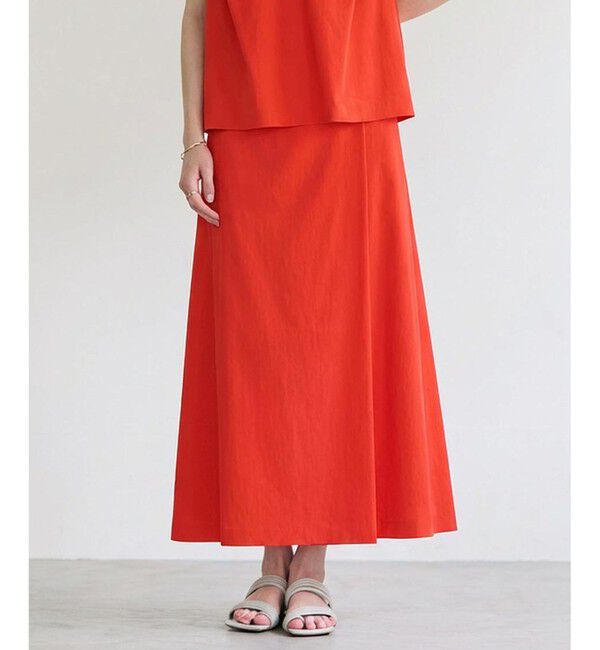 BEIGE,「YANN / ラップタック フレアスカート」|スカート|Red