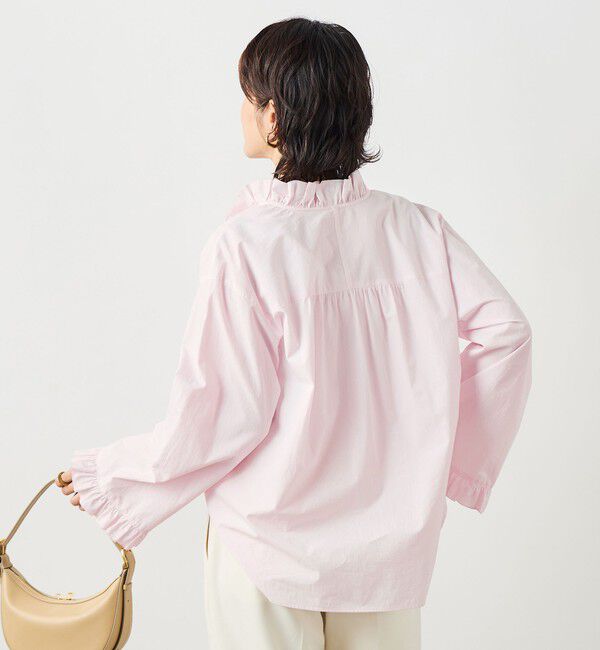 NOLLEY'S sophi「ウォッシャブルORGANICコットンフリルシャツブラウス」|シャツ・ブラウス|