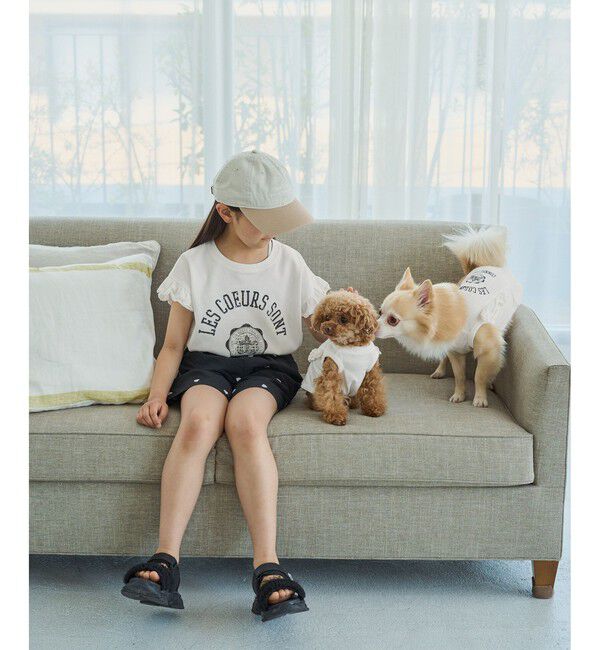 ROPE PICNIC PASSAGE「【DOG】カレッジロゴプリントピグメントTシャツ/リンクコーデ」|その他|