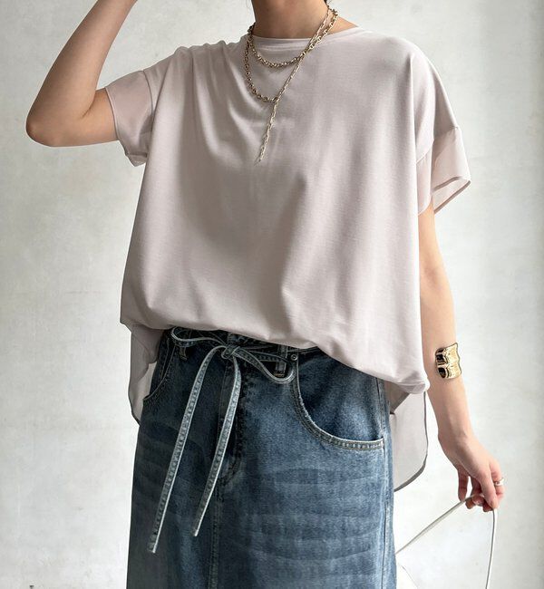  「【WEB限定】シフォン切替トップス」|シャツ・ブラウス|ベージュ