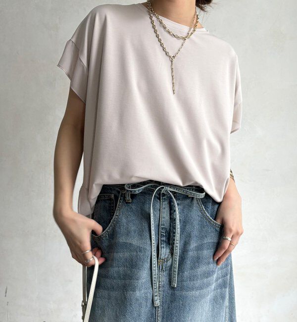  「【WEB限定】シフォン切替トップス」|シャツ・ブラウス|