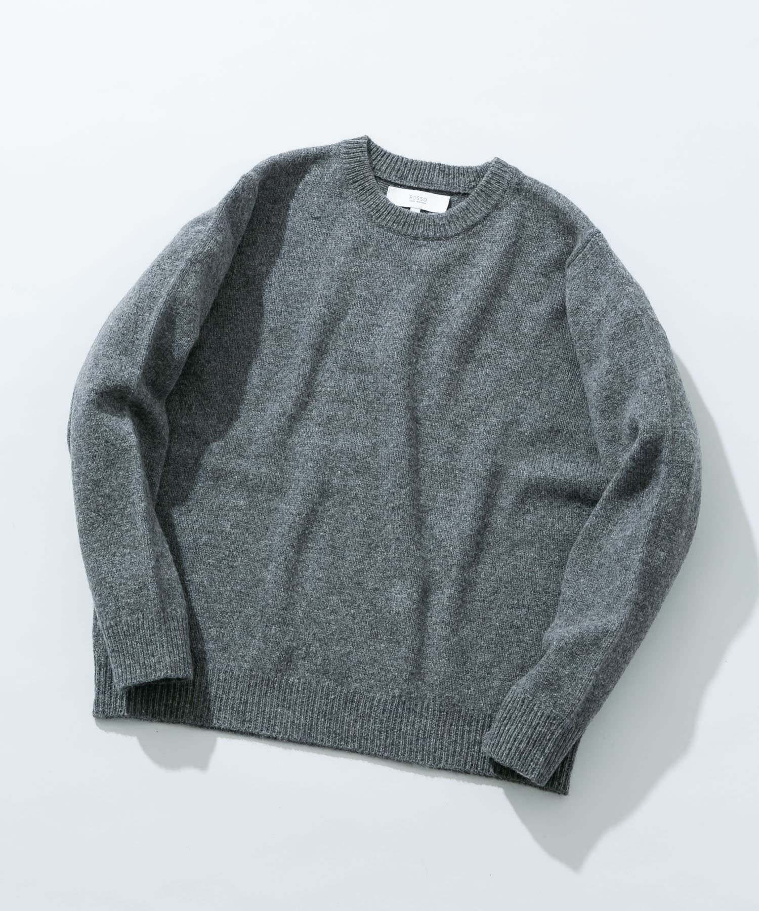 URBAN RESEARCH ROSSO「『XLサイズあり』シェットランドウールクルーネックニット」|ニット・セーター|グレー