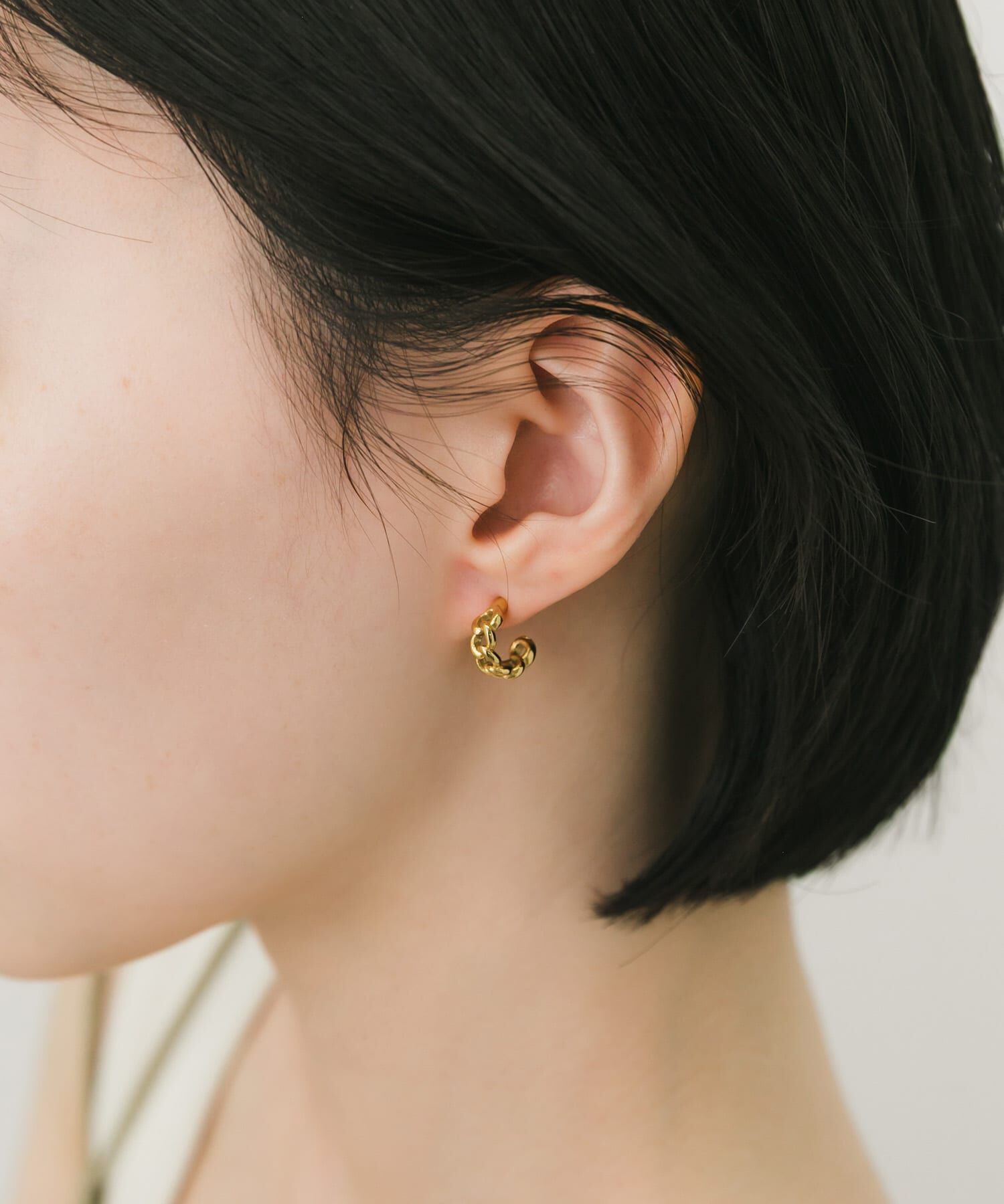 SMELLY「ステンレスチェーンフープピアス」|ピアス|