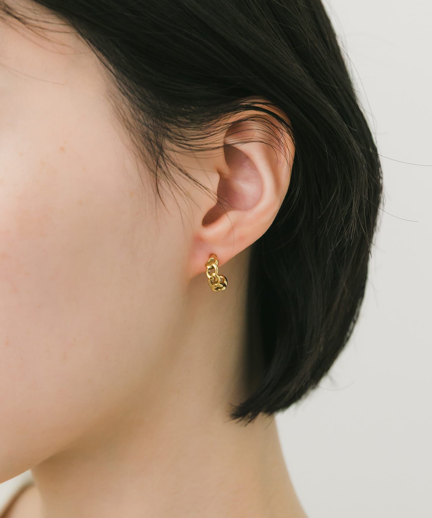 SMELLY「ステンレスチェーンフープピアス」|ピアス|