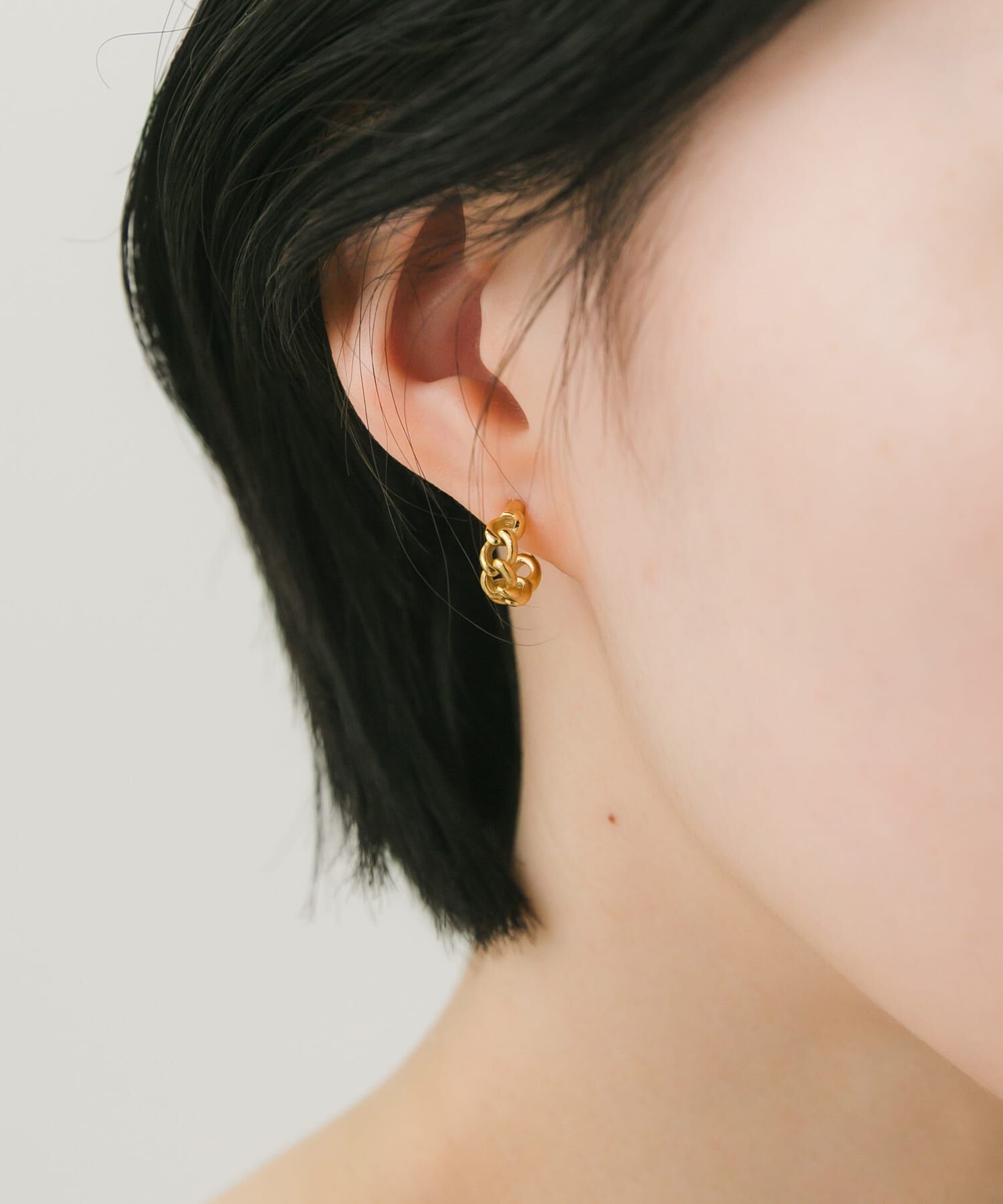 SMELLY「ステンレスチェーンフープピアス」|ピアス|