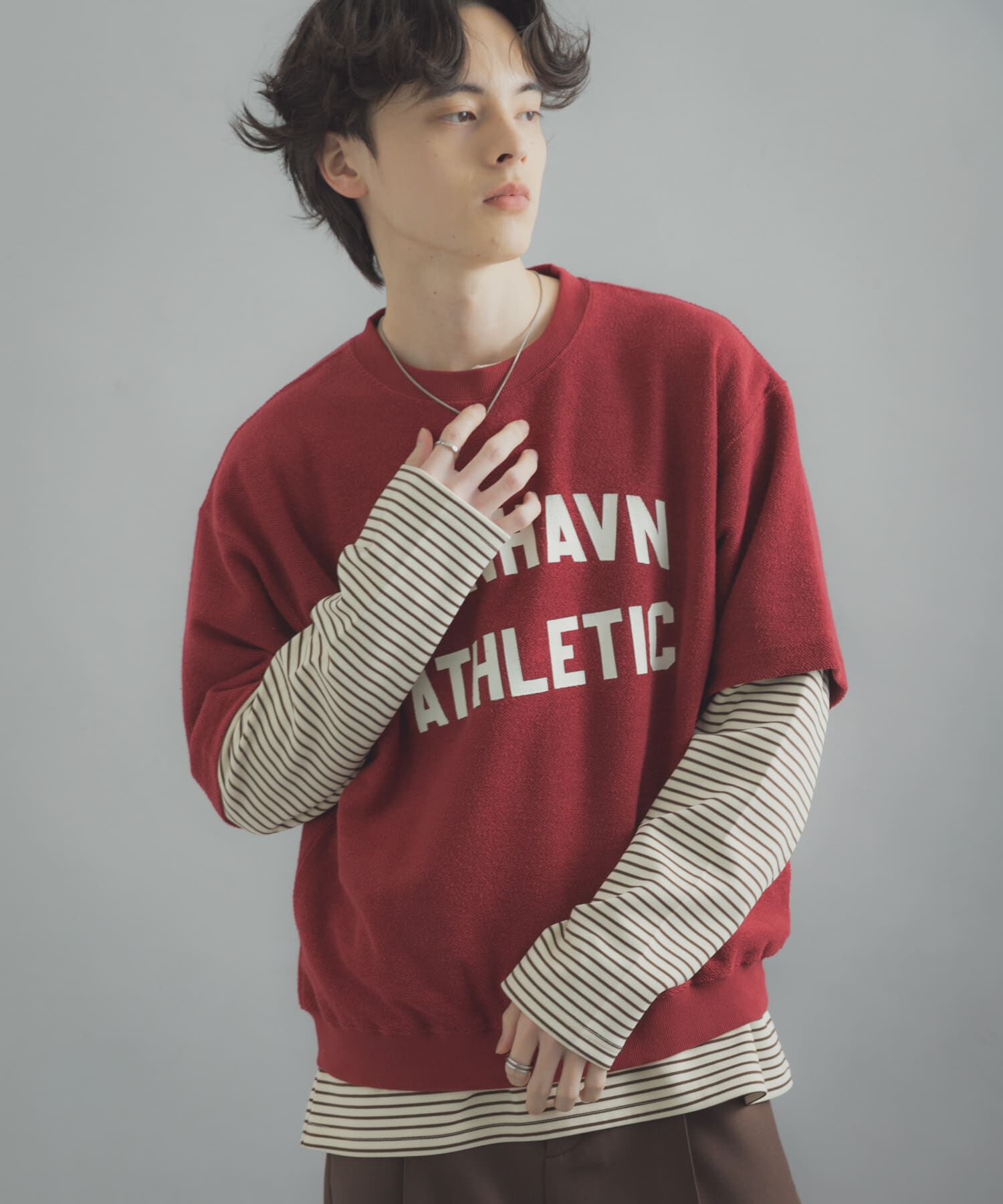 SENSE OF PLACE by URBAN RESEARCH「カレッジスウェットショートスリーブTシャツ」|スウェット・ジャージ|