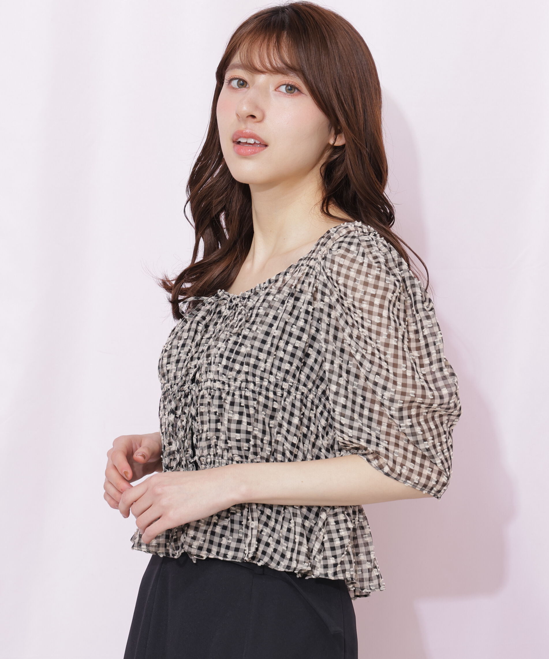  「シャーリングボレロアンサンブル」|シャツ・ブラウス|