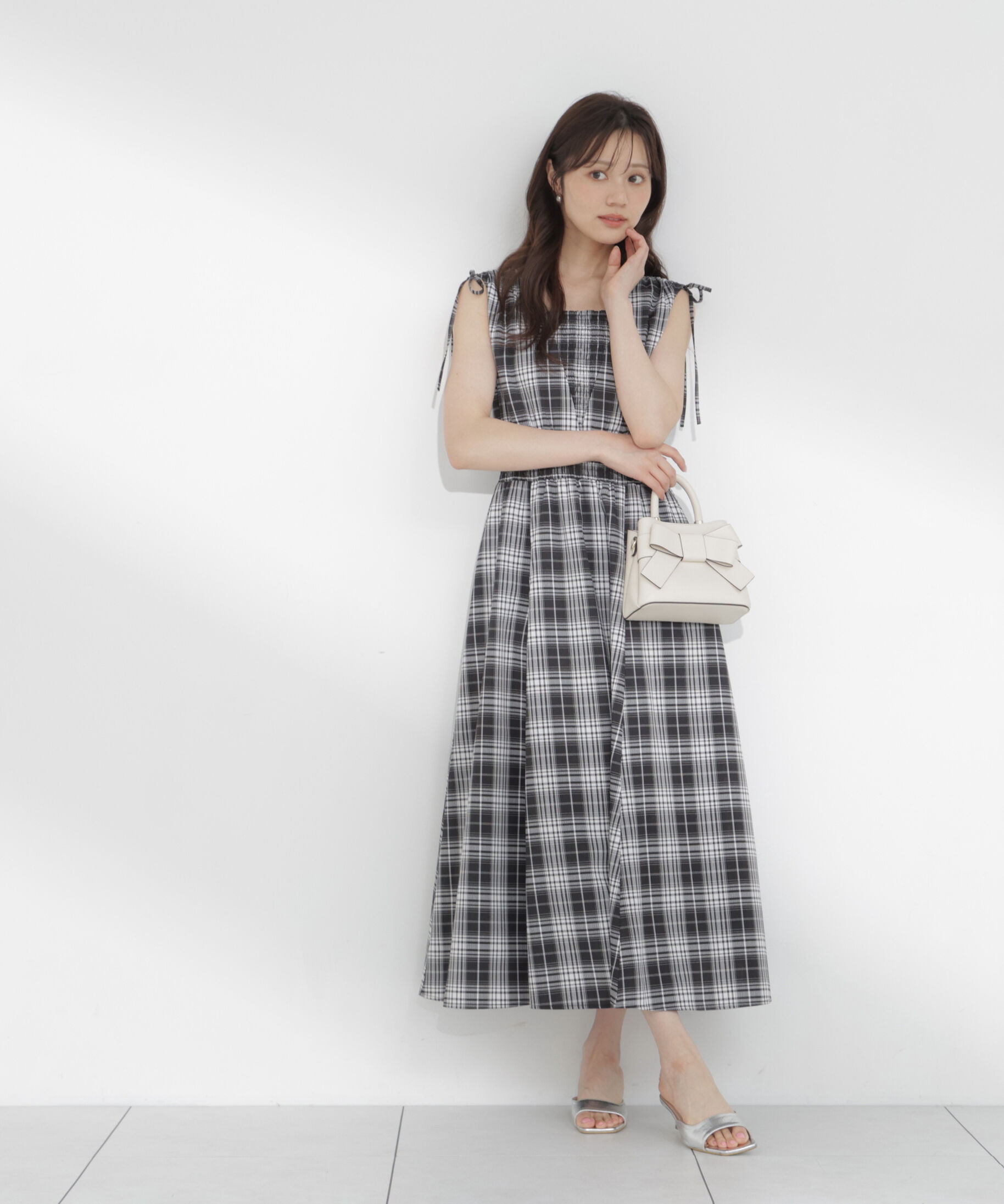 PROPORTION BODY DRESSING「＜中川紅葉さん着用＞ショルダーリボンギャザーワンピース」|ワンピース|
