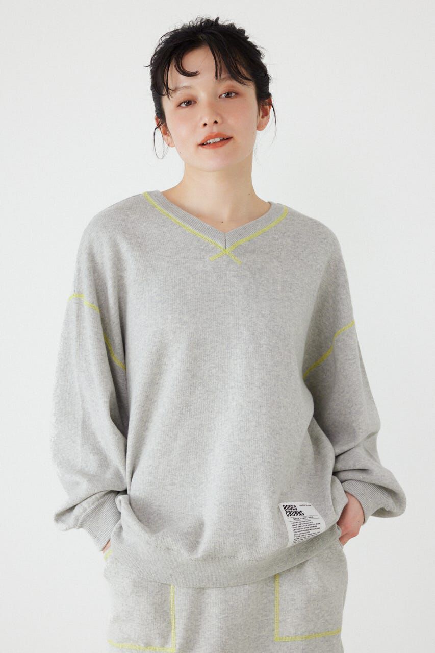 RODEO CROWNS「スウェットライク2wayネックニットトップス」|ニット・セーター|L/T.GRY1
