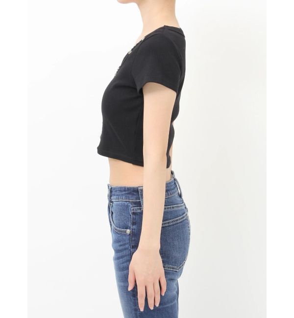 EVRIS「ネックレスフレンチスリーブショートトップス」|Tシャツ・カットソー|