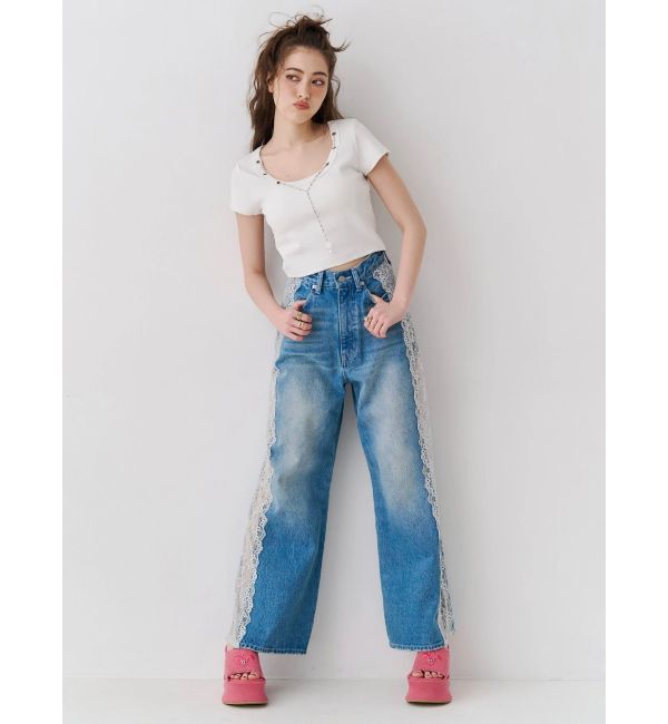EVRIS「ネックレスフレンチスリーブショートトップス」|Tシャツ・カットソー|